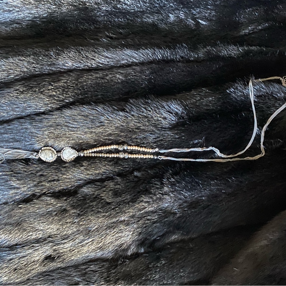 Silver and stone necklace